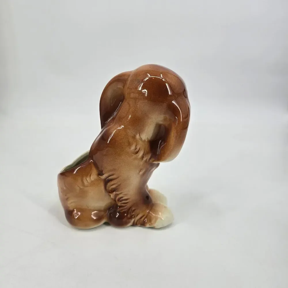 Vintage Royal Copley Cocker Spaniel Planter‎ Ceramic Dog Figurine MCM Kitschy